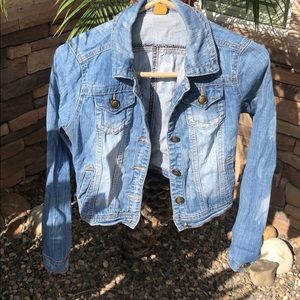 Casually distressed jean jacket